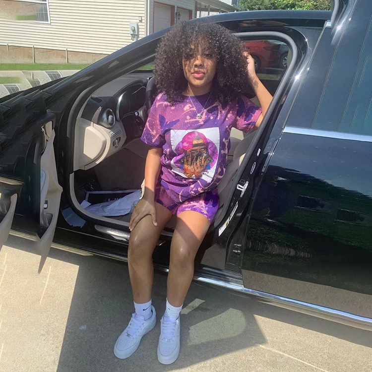 Leisure Funny Printed Womens Two Piece Outfits Shorts Short Sleeve Top And Short Pants Set Summer Wholesale 2 Piece Sets -YS, Purple,blue
Leisure Funny Printed Womens Two Piece Outfits Shorts Short Sleeve Top And Short Pants Set Summer Wholesale 2 Piece Sets -YS, Purple,blue