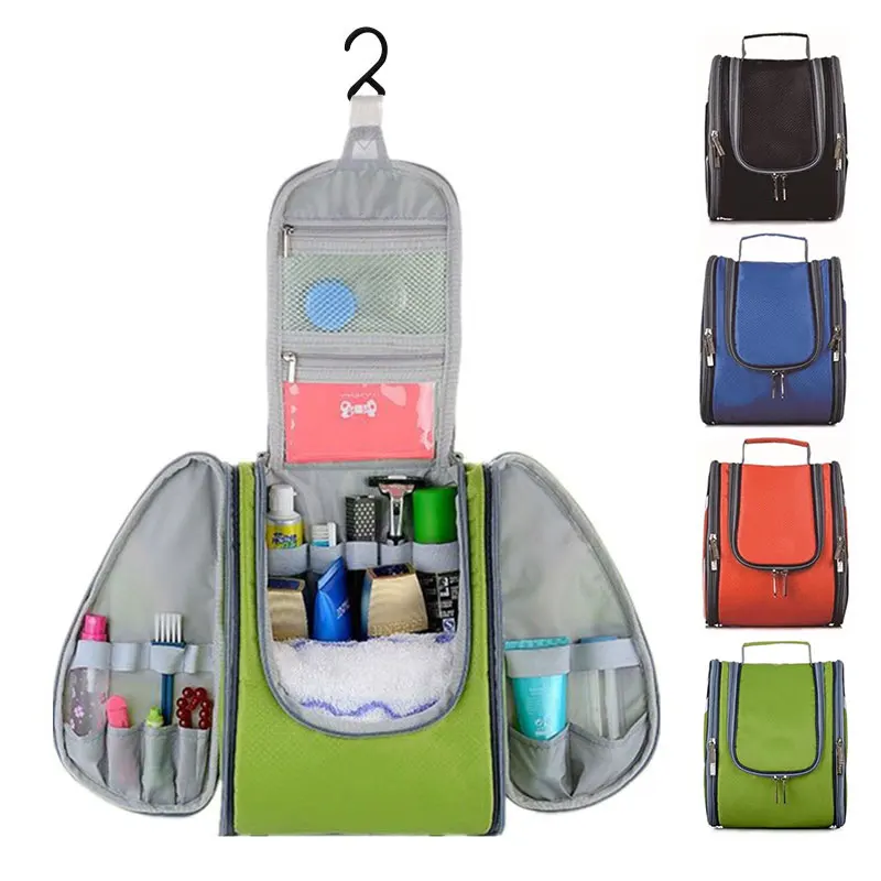 Çoklu cepler su geçirmez asılı seyahat makyaj çantası tuvalet banyo kullanım çantası