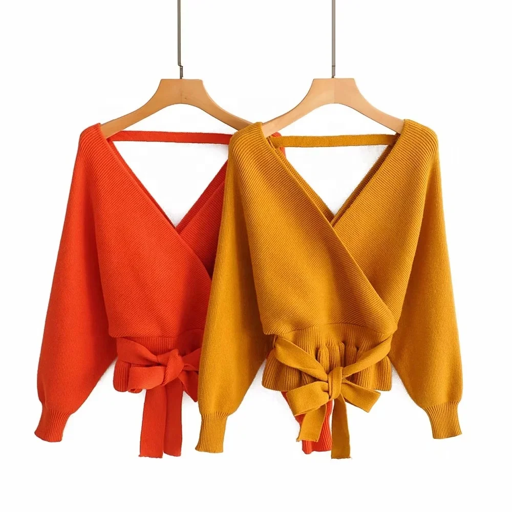 B61362A New European and American women's v-neck long-sleeved sweater tops in early autumn 2019, Red/orange
B61362A New European and American women's v-neck long-sleeved sweater tops in early autumn 2019, Red/orange