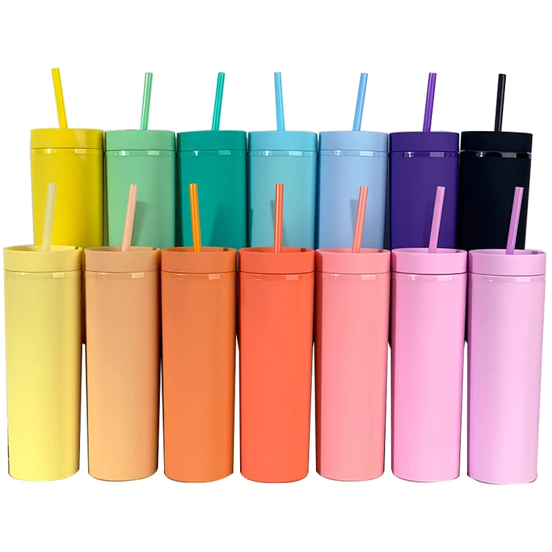 16oz 500ml Water Coffee Drinking Double Wall Acrylic Plastic Cups Matte Printing Plastic SlimTumbler with Lid and Straw, Customized color for cup tumblers
16oz 500ml Water Coffee Drinking Double Wall Acrylic Plastic Cups Matte Printing Plastic SlimTumbler with Lid and Straw, Customized color for cup tumblers