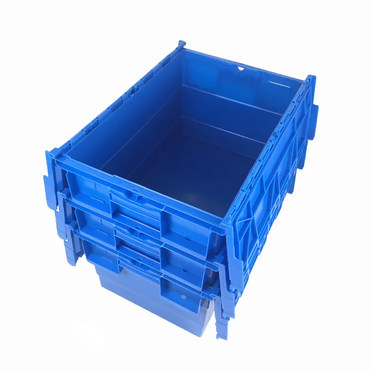 Manufacturer Wholesale Stackable Logistic Plastic Crate with Lid for Storage and Moving manufacture