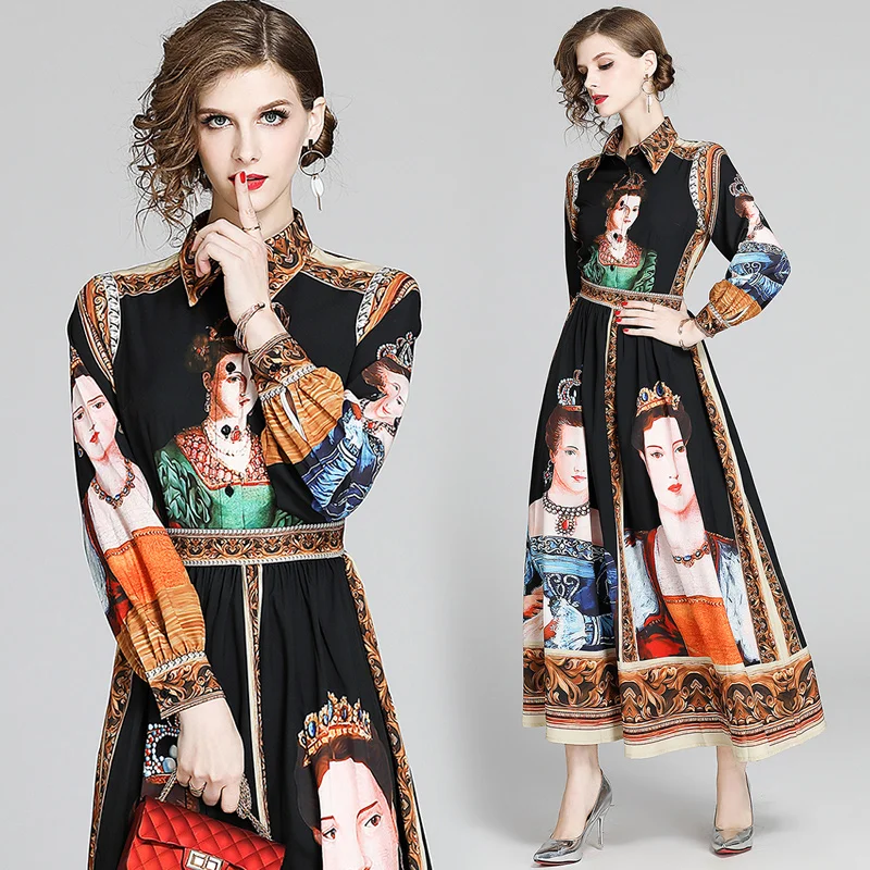 Guangzhou wholesale clothing in stock spring new fashion vintage canvas floral polo neck full sleeve women elegant long dress, Black
Guangzhou wholesale clothing in stock spring new fashion vintage canvas floral polo neck full sleeve women elegant long dress, Black