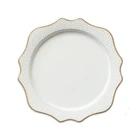 European style porcelain wedding plate gold rim sunflower royal ceramic plate