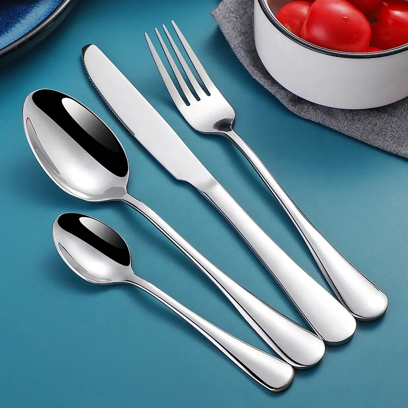 Metal Mirror polished silver Tableware Stainless Steel silverware Set of Spoon and Fork Cutlery for Hotel, Natural color
Metal Mirror polished silver Tableware Stainless Steel silverware Set of Spoon and Fork Cutlery for Hotel, Natural color