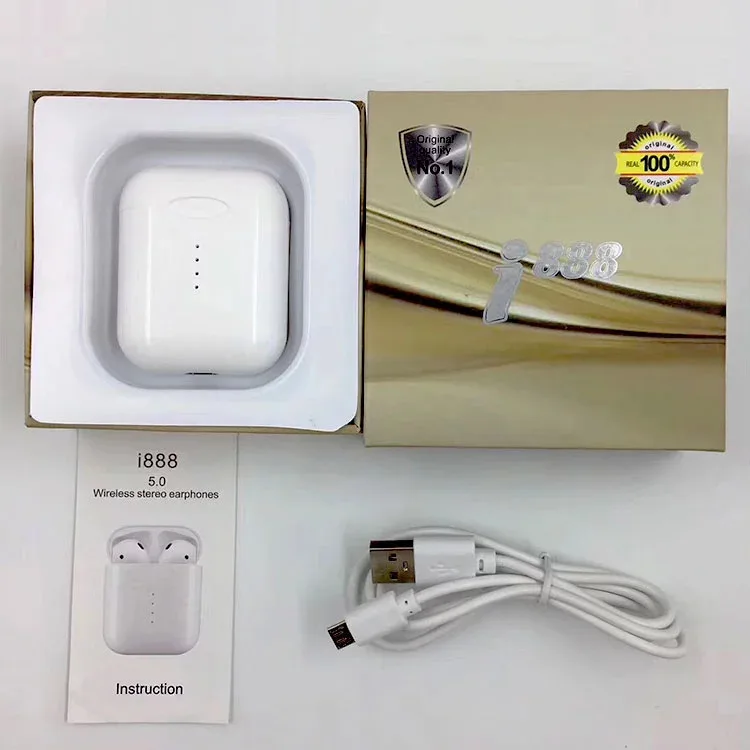 i888 TWS Blue tooth 5.0 Earbuds i7s TWS Earphones Touch Control Wireless Charging Binaural Calling Headphones - ANKUX.COM