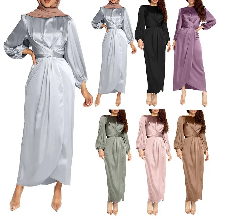 1630MuslimQLO Arabic Silk Abaya dress Muslim Dresses Abaya in Dubai Islamic Clothing For Women Muslim Fashion Satin abaya Dress, 6color
1630MuslimQLO Arabic Silk Abaya dress Muslim Dresses Abaya in Dubai Islamic Clothing For Women Muslim Fashion Satin abaya Dress, 6color