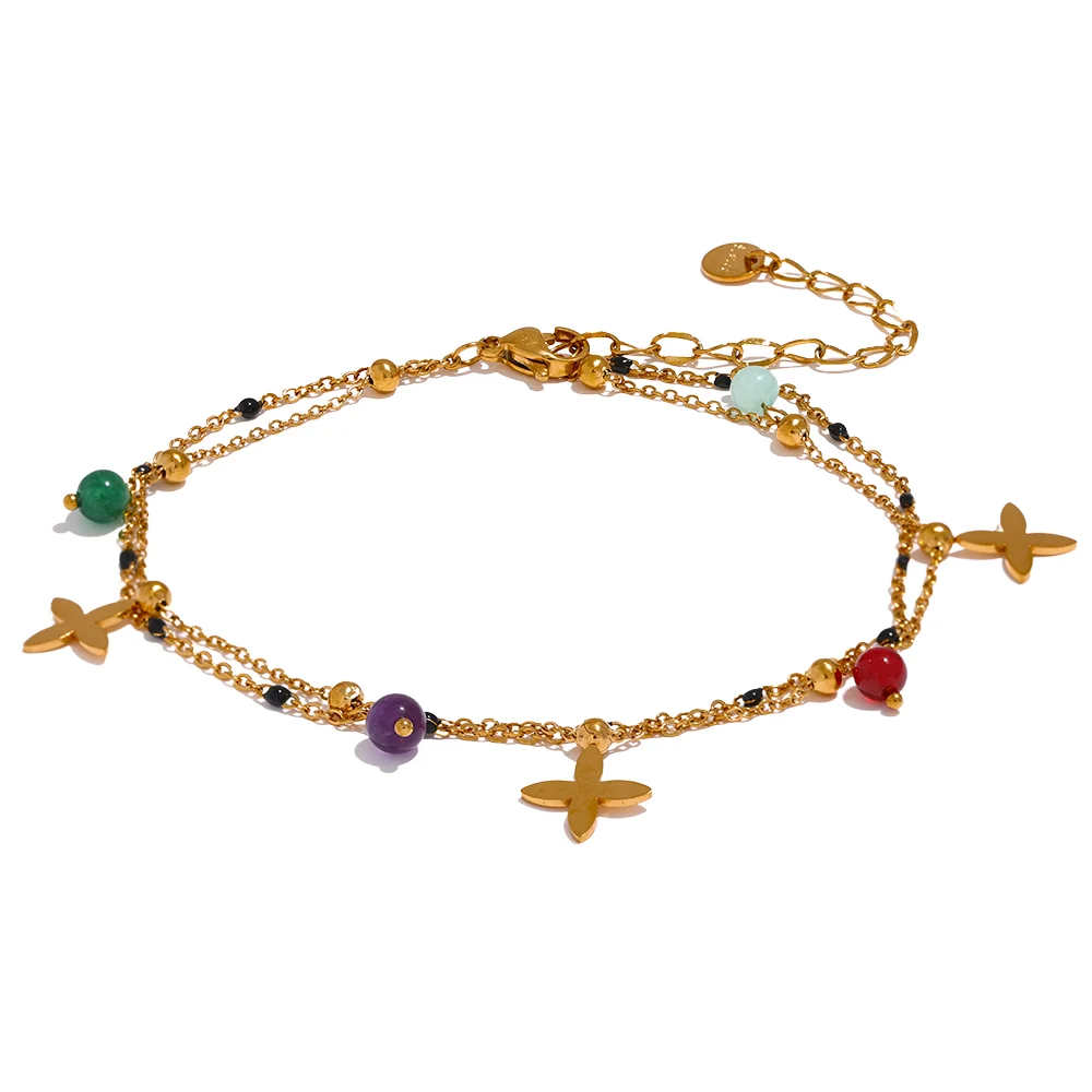 JINYOU 1040 Colorful Natural Stone Bead Flower Chain Stainless Steel Beach Anklet Women Exquisite Summer Jewelry Bijoux Femme
JINYOU 1040 Colorful Natural Stone Bead Flower Chain Stainless Steel Beach Anklet Women Exquisite Summer Jewelry Bijoux Femme