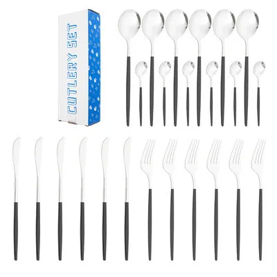 Convenient Simple Two-Color Outdoor Camping Travel Stainless Steel Tableware Knife Fork Spoon Gift Box 24-Piece Cutlery Set, 7 color
Convenient Simple Two-Color Outdoor Camping Travel Stainless Steel Tableware Knife Fork Spoon Gift Box 24-Piece Cutlery Set, 7 color