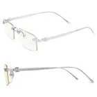 Fashion Iced Out Glasses Frames Eyewear 18Kt Solid Gold Full of Diamonds Setting for Business Style