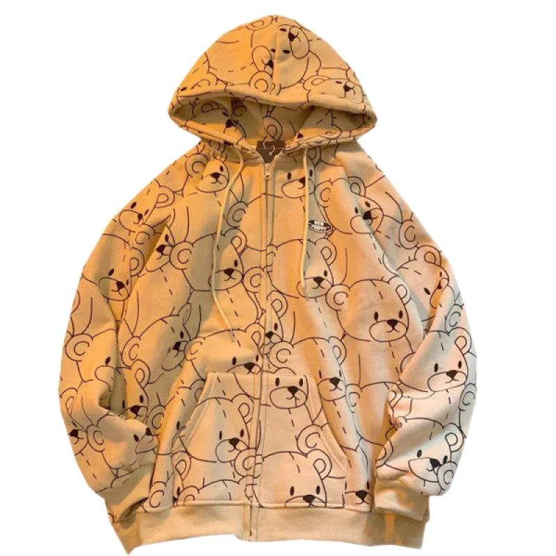 New Fashion Bear Cartoon Vintage Sweatshirt Women Korean Zip Up Hoodie Women Fashion Clothe Hoodies
New Fashion Bear Cartoon Vintage Sweatshirt Women Korean Zip Up Hoodie Women Fashion Clothe Hoodies
