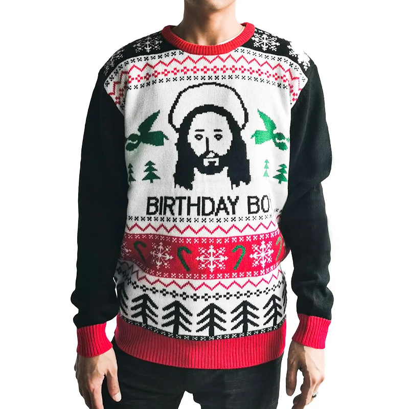 Wholesale custom New Fashion Boy Adult Funny crew neck cartoon Jacquard pullover ugly Christmas Sweater
Wholesale custom New Fashion Boy Adult Funny crew neck cartoon Jacquard pullover ugly Christmas Sweater