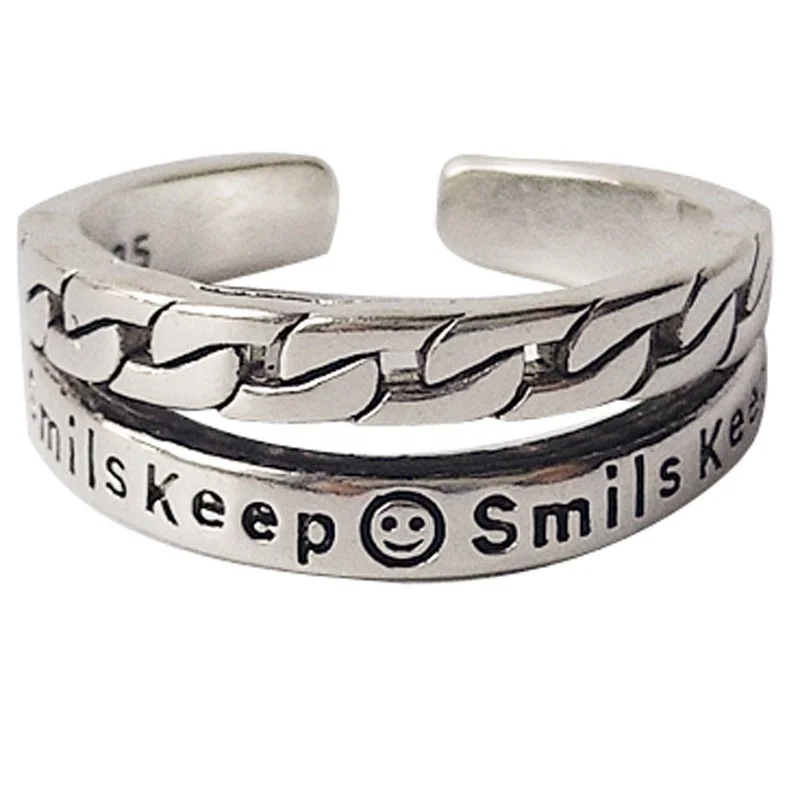 Trendy design jewelry ring sterling silver 925 jewelry smile face chain Party pure gold plated women men silver rings, White gold (rose gold, yellow are avaliable)
Trendy design jewelry ring sterling silver 925 jewelry smile face chain Party pure gold plated women men silver rings, White gold (rose gold, yellow are avaliable)