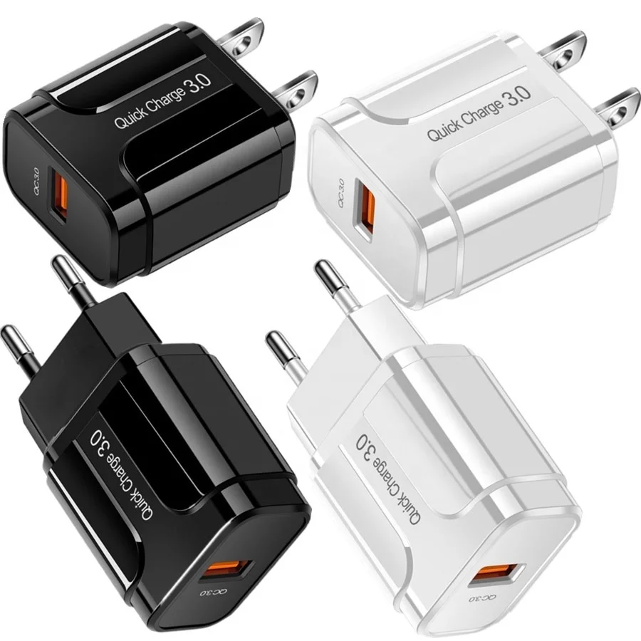 18W Fast Quick Charge EU US 5V 3A QC 3.0 Wall Charger Usb Power Adapter For ipad iphone 7 8 plus XR Samsung android phone, White
18W Fast Quick Charge EU US 5V 3A QC 3.0 Wall Charger Usb Power Adapter For ipad iphone 7 8 plus XR Samsung android phone, White
