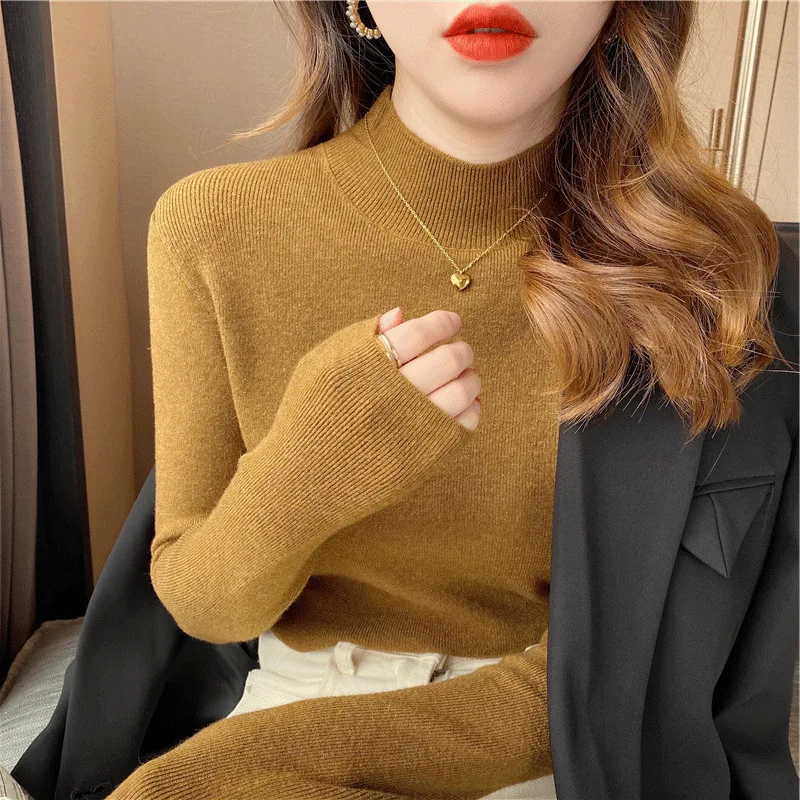 2021 fall woman clothing for custom cotton Slim Vintage soild turtleneck women Jumper sweater women's sweaters
2021 fall woman clothing for custom cotton Slim Vintage soild turtleneck women Jumper sweater women's sweaters