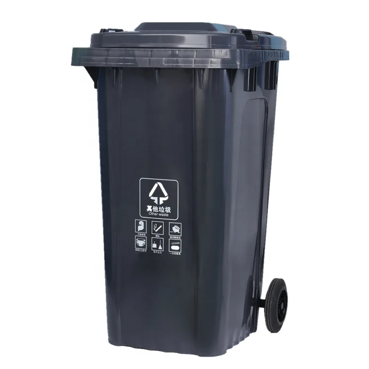 Best Selling Stackable Outdoor Public 240L HDPE Waste Bin with Wheels details