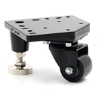 Black coated nylon PA6 wheel fixed leveling adjustable height castor wheel