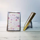 Photo Frame Wholesale Family Style Simple Shiny Gold Silver Color PVC Plastic Photo Frame