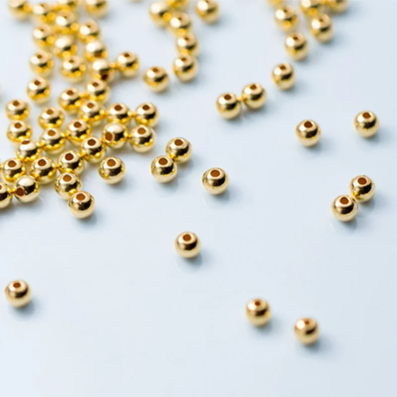 DIY 18K Gold Plated 925 Sterling Silver Round Beads for Jewelry Making, Silver/ gold/ rose gold
DIY 18K Gold Plated 925 Sterling Silver Round Beads for Jewelry Making, Silver/ gold/ rose gold