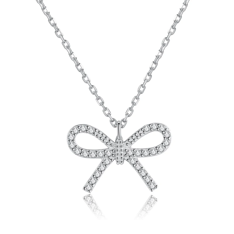 Wholesale fashion 925 sterling silver jewelry necklace romantic bow pendant zircon silver chain necklace for women NC3575
Wholesale fashion 925 sterling silver jewelry necklace romantic bow pendant zircon silver chain necklace for women NC3575