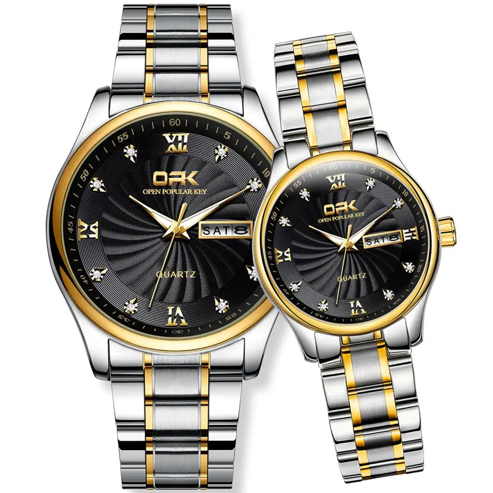 Men and Women Fashion Stainless Steel Set Watches Fashion Luxury Wristwatch Date Day Quartz Lover's Couple Watch
Men and Women Fashion Stainless Steel Set Watches Fashion Luxury Wristwatch Date Day Quartz Lover's Couple Watch