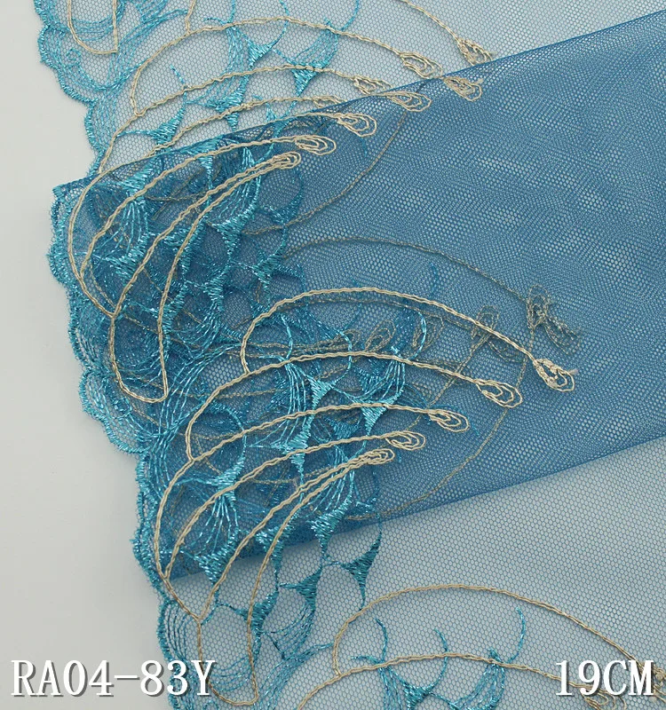 Blue shimmer 19cm embroidery net lace
Blue shimmer 19cm embroidery net lace