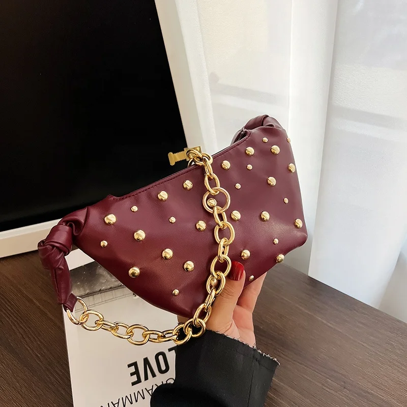 2021 Designer Solid PU Small jelly Handbag for Lady Cross Shoulder Luxury Gold Chain Bags Mini Women Rivet Hand Bags
2021 Designer Solid PU Small jelly Handbag for Lady Cross Shoulder Luxury Gold Chain Bags Mini Women Rivet Hand Bags