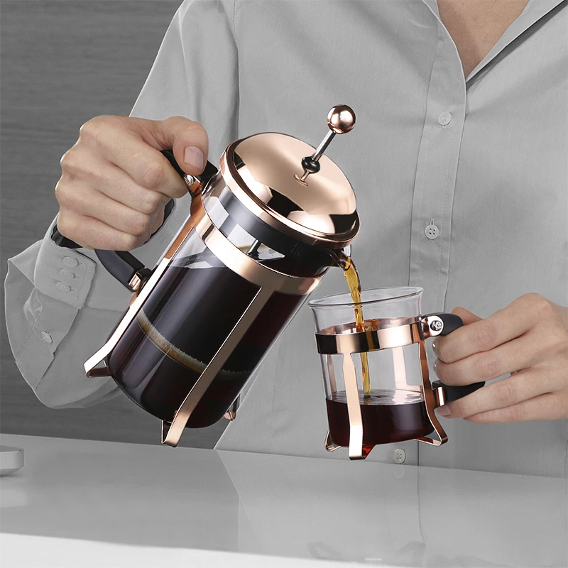 20oz 600ML Elegant Style Coffee Press High Quality French press coffee maker With Rose Gold Color
20oz 600ML Elegant Style Coffee Press High Quality French press coffee maker With Rose Gold Color