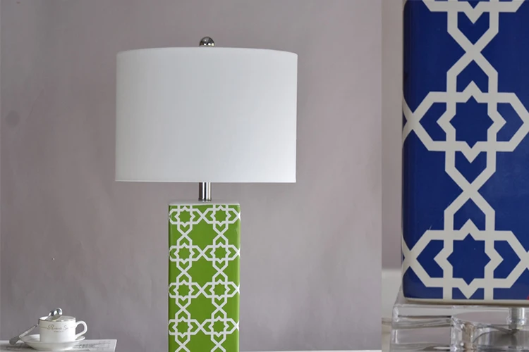 Modern Style Decorative ceramic table light desk lamp Blue Ceramic Table Lamps