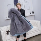 women blue parka white jacket coats with fur hood