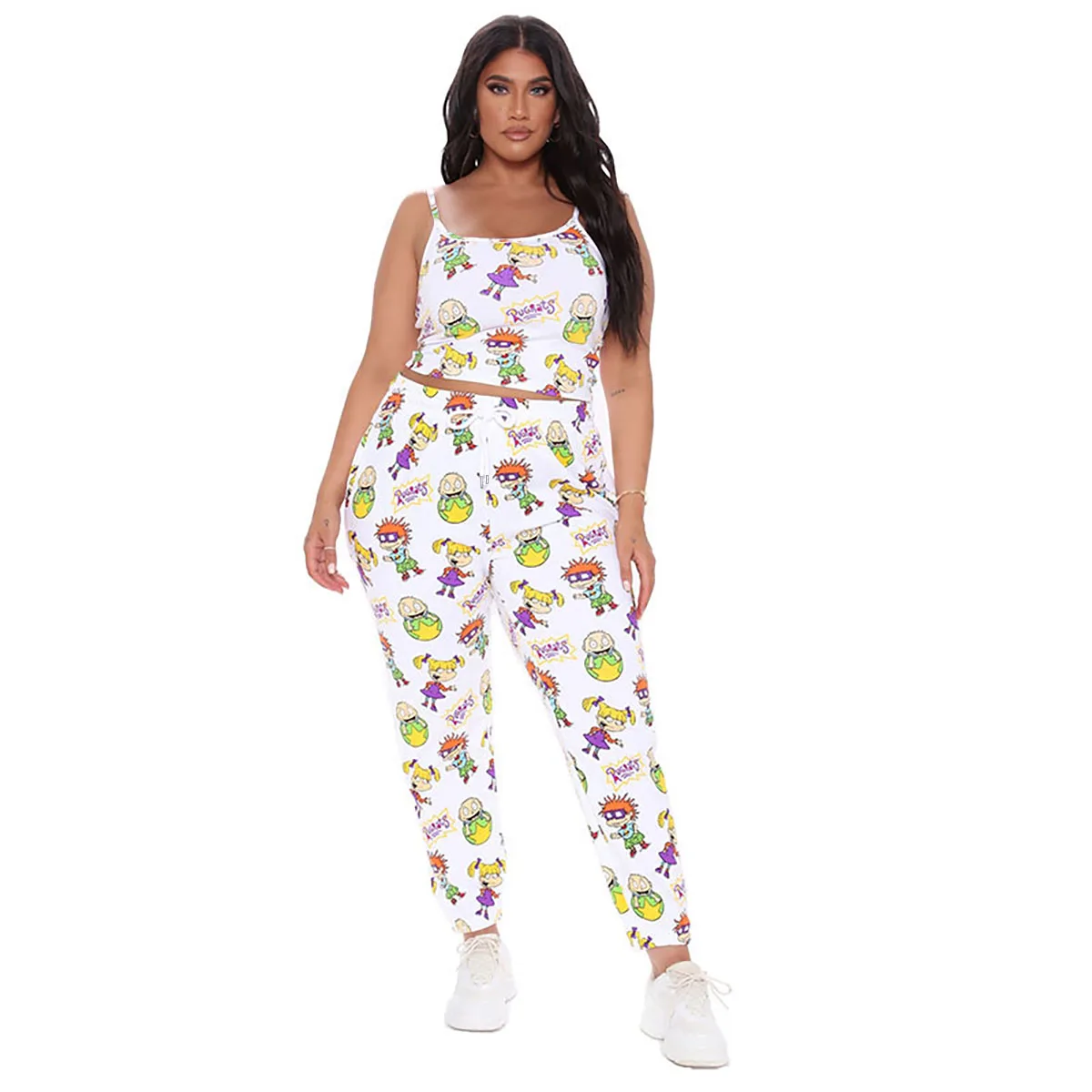 RaA606 two piece pants sets women clothing leisure wear sleeveless tops+pants cartoon printed, Shown
RaA606 two piece pants sets women clothing leisure wear sleeveless tops+pants cartoon printed, Shown