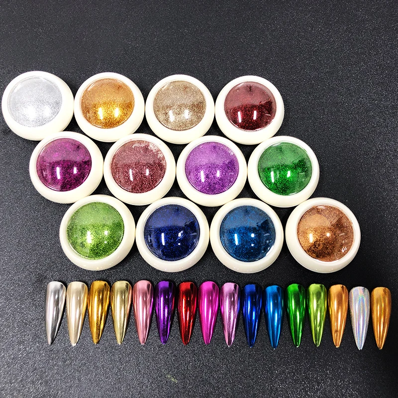 New Arrivals Wholesale Free Sample Magic Nail Colorful Magic Mirror Powder For Nails Chrome Nail Mirror Powder, 13 colors or customized
New Arrivals Wholesale Free Sample Magic Nail Colorful Magic Mirror Powder For Nails Chrome Nail Mirror Powder, 13 colors or customized
