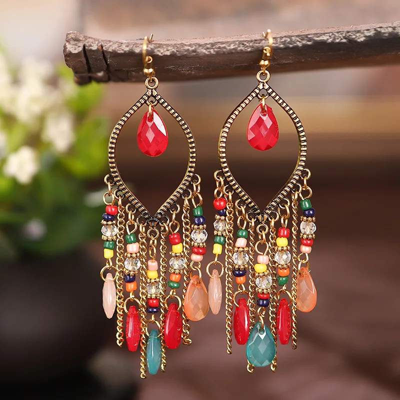 In Stock Wholesale 8 Colors Colorful Vintage Long Drop Boho Beaded Earrings Tassel 2021, 8 colors as show
In Stock Wholesale 8 Colors Colorful Vintage Long Drop Boho Beaded Earrings Tassel 2021, 8 colors as show