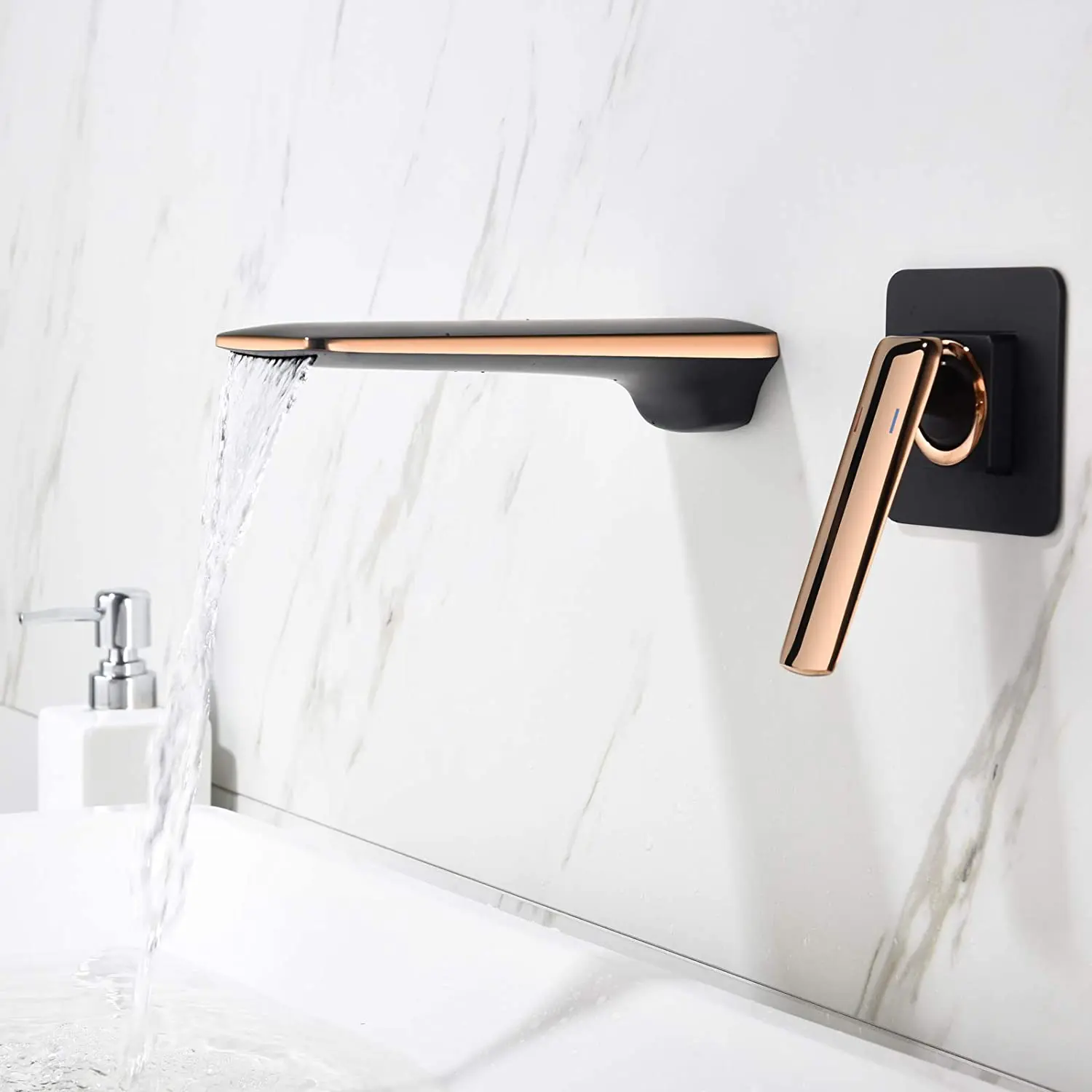 Wall Mounted Gold and White Tap Bathroom Single Handle Sink Faucet Waterfall Split Solid Brass Hot and Cold Mixer
Wall Mounted Gold and White Tap Bathroom Single Handle Sink Faucet Waterfall Split Solid Brass Hot and Cold Mixer