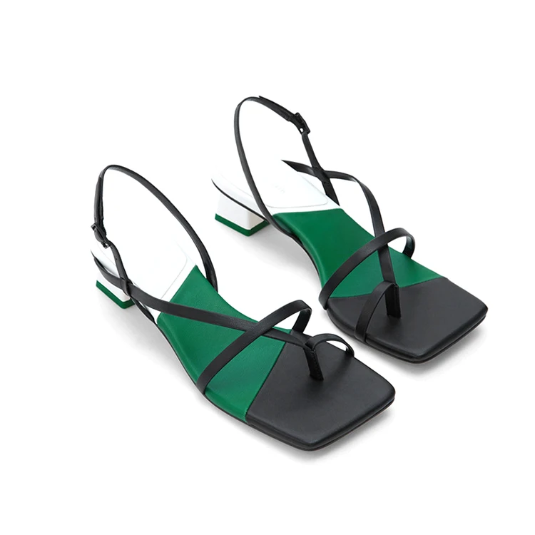 Women Block Heel Sandals With Metal Fastener Open Toe Square Head New Heel Flip Flops With Back Trip Strap, 3 colors as pictures
Women Block Heel Sandals With Metal Fastener Open Toe Square Head New Heel Flip Flops With Back Trip Strap, 3 colors as pictures