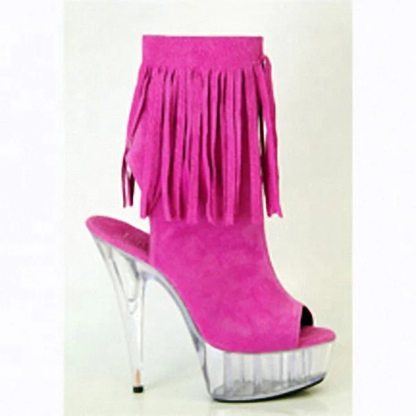 Sexy nightclub pole dance performance low ankle boots 15 cm fringe toe ultra high heel with crystal waterproof platform, Red
Sexy nightclub pole dance performance low ankle boots 15 cm fringe toe ultra high heel with crystal waterproof platform, Red