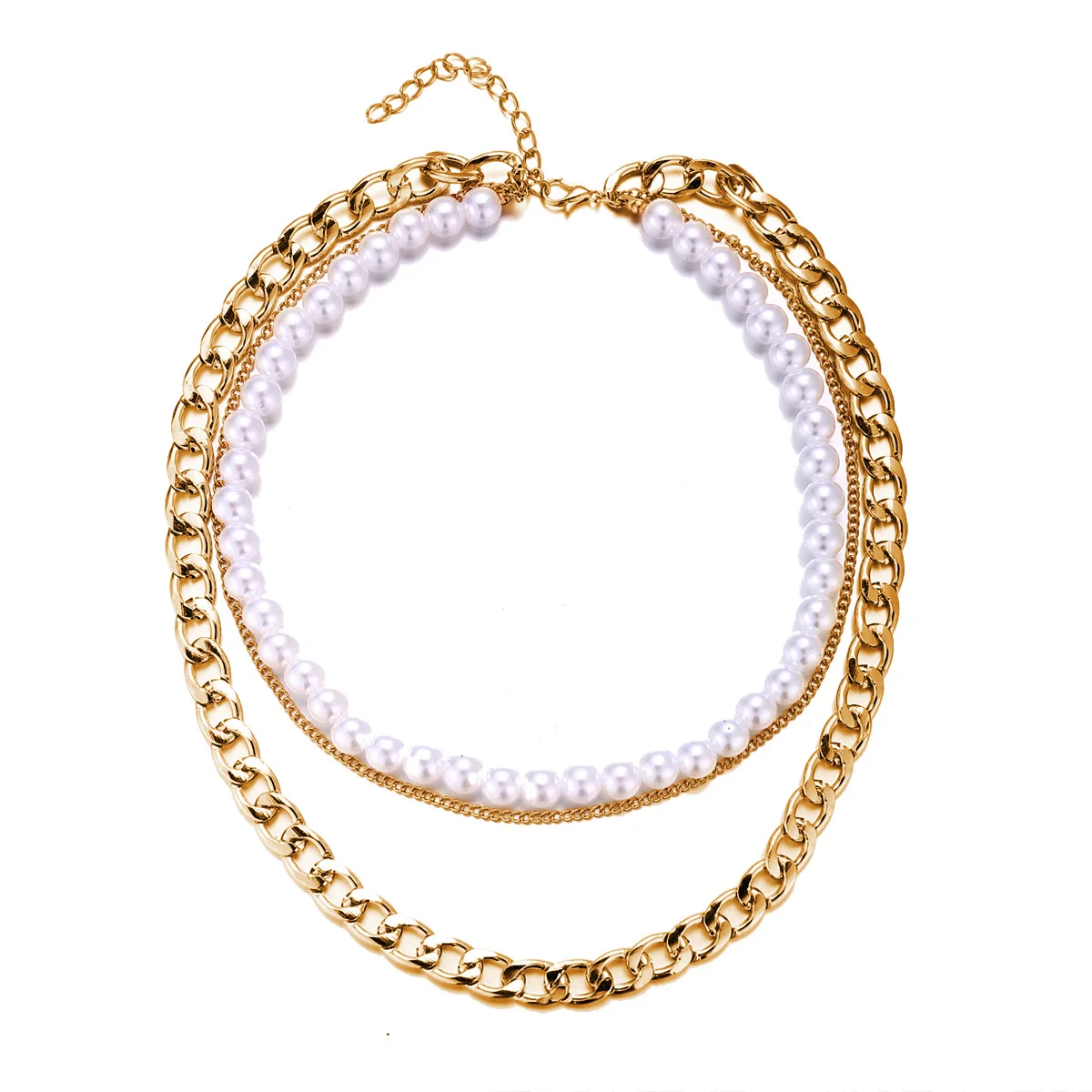 danyuan fashion jewelry gold flat cuban chain pearl layered choker necklace long sweater pearl beaded women female necklace, Picture
danyuan fashion jewelry gold flat cuban chain pearl layered choker necklace long sweater pearl beaded women female necklace, Picture