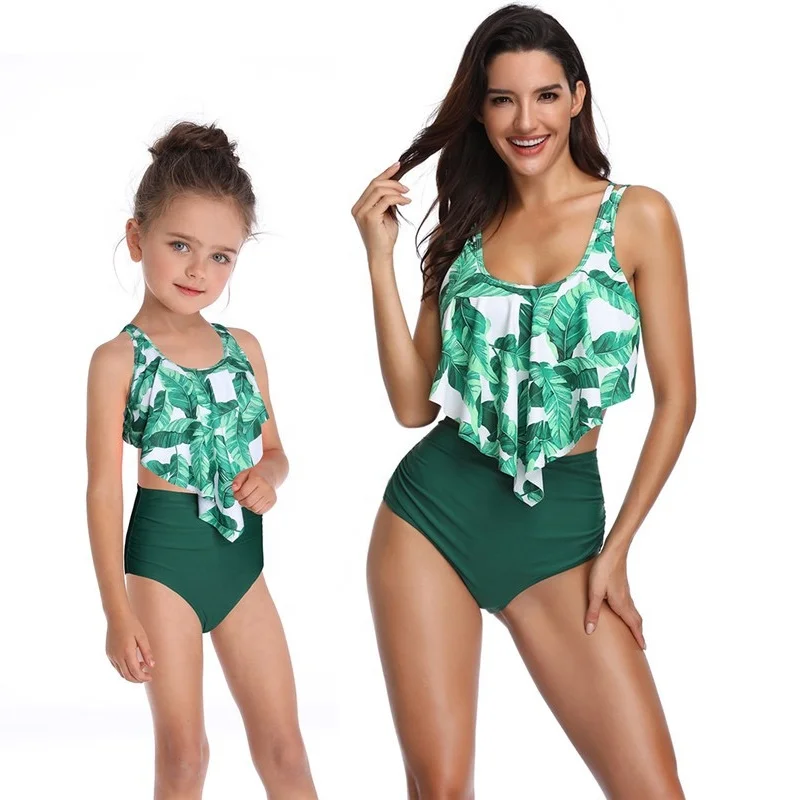 Regular Floral Printed bikini beach wear Women 2 Piece Set High Waist mom daughter kids Swimwear
Regular Floral Printed bikini beach wear Women 2 Piece Set High Waist mom daughter kids Swimwear