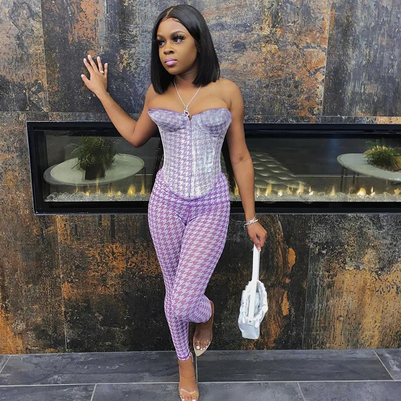 Trendy New Arrivals Summer 2 Color Club Wear Print 2 Piece Corset Set Sexy Two Piece Pants Set Women Clothing, Pink purple
Trendy New Arrivals Summer 2 Color Club Wear Print 2 Piece Corset Set Sexy Two Piece Pants Set Women Clothing, Pink purple
