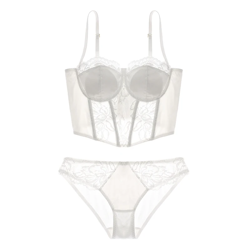 Light luxury sexy body sculpting corset, ultra-thin stitching lace female underwear, memory soft steel ring comfortable bra set, White/black/pink
Light luxury sexy body sculpting corset, ultra-thin stitching lace female underwear, memory soft steel ring comfortable bra set, White/black/pink