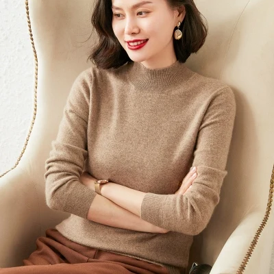 100% pure cashmere ladies sweater winter high neck knit cashmere sweater, Customized color
100% pure cashmere ladies sweater winter high neck knit cashmere sweater, Customized color