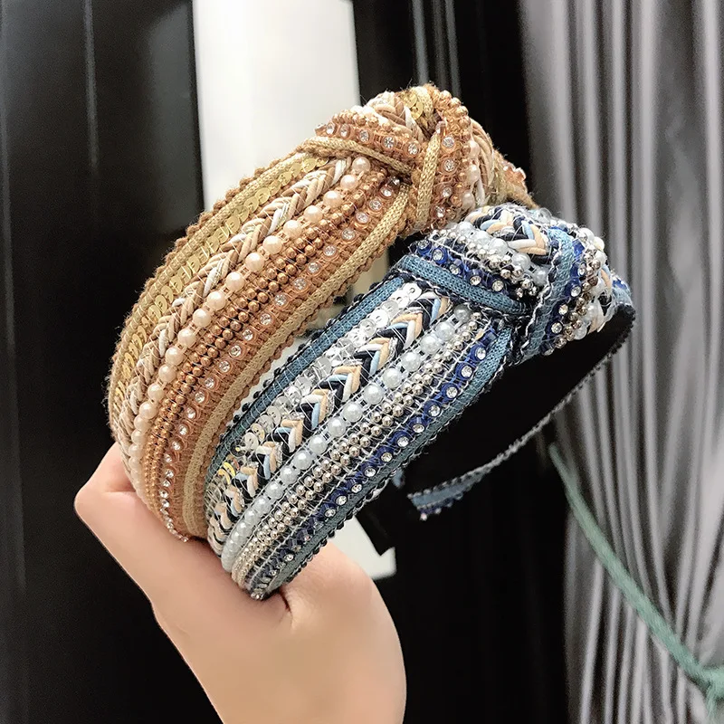 Sayoung American European Bohemian hairband pearl rhinestone vintage national style non-slip autumn winter headband
Sayoung American European Bohemian hairband pearl rhinestone vintage national style non-slip autumn winter headband