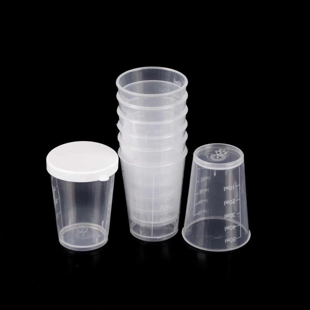 10Pcs 50ml Plastic Transparent Laboratory Test Calibration Liquid Measuring Cups Cup Container With Lid
10Pcs 50ml Plastic Transparent Laboratory Test Calibration Liquid Measuring Cups Cup Container With Lid