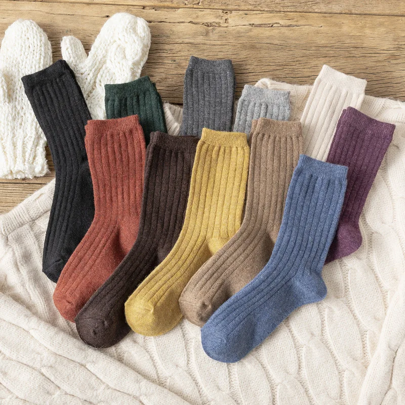 Autumn Winter Wool Thicken Warm Basic Solid Colors Socks Rib Loose Stacked Basics Socks Women
Autumn Winter Wool Thicken Warm Basic Solid Colors Socks Rib Loose Stacked Basics Socks Women