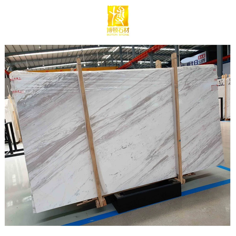 Natural Stone Polished Modern Flooring Tile Volakas Kitchen Countertop White Slab Italian Marble