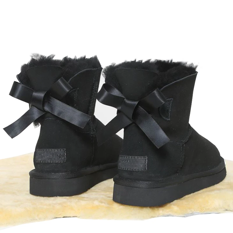 Custom Wholesale New Waterproof Sheepskin Women's Snow Boots Bow Winter Warm Wool lining Medium Shoes for Ladie
Custom Wholesale New Waterproof Sheepskin Women's Snow Boots Bow Winter Warm Wool lining Medium Shoes for Ladie