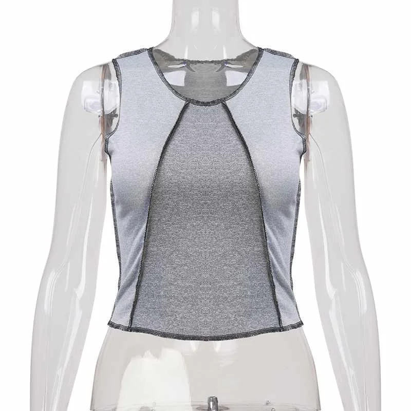 Patchwork Round Neck Crop Top Workout Fitness Skinny Tank Sleeveless Women Casual Sporty Clothes
Patchwork Round Neck Crop Top Workout Fitness Skinny Tank Sleeveless Women Casual Sporty Clothes