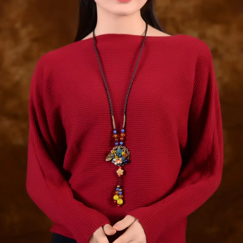 New sweater chain female long necklace simple and versatile handmade retro pendant hanging jewelry
New sweater chain female long necklace simple and versatile handmade retro pendant hanging jewelry