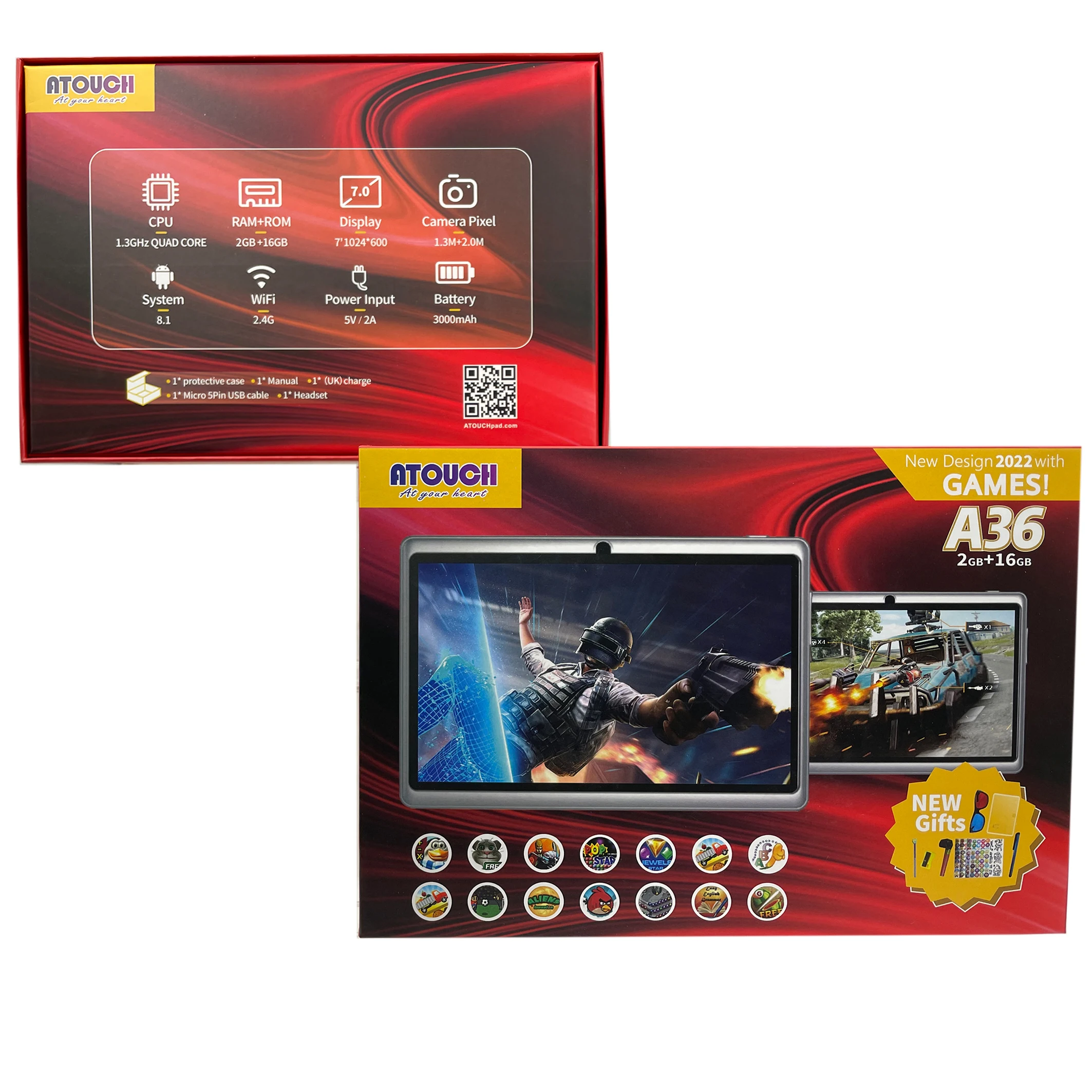 Atouch A36 Cheap Price 7 Inch 2+16GB Android Kids Learning Tablet Wifi Q88 A33 Smart Tablet For Education Kids Tablet Educa
Atouch A36 Cheap Price 7 Inch 2+16GB Android Kids Learning Tablet Wifi Q88 A33 Smart Tablet For Education Kids Tablet Educa