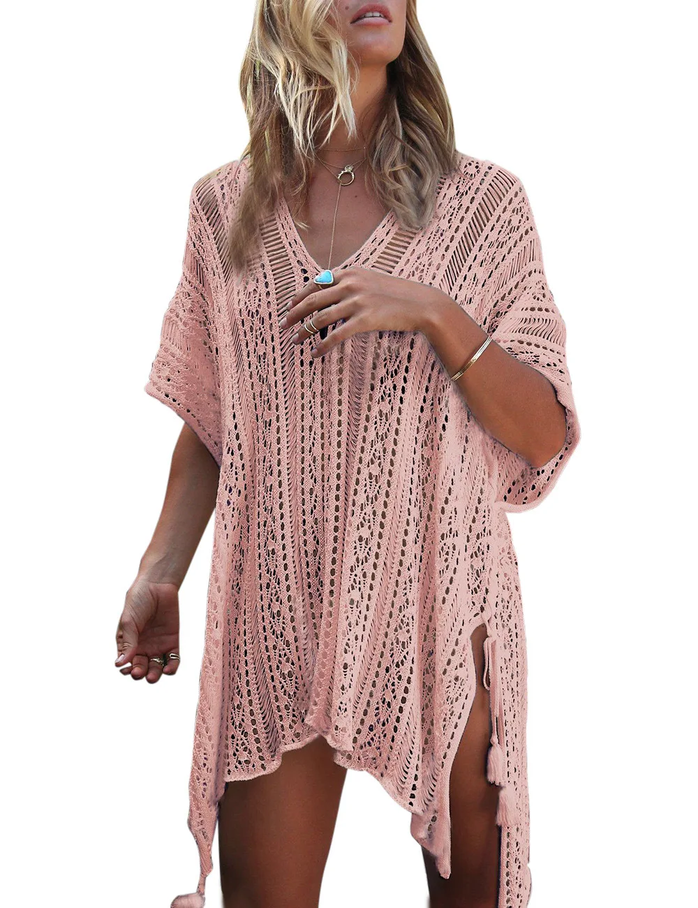 Sexy Hollow Out Beach Dress Women V Neck Short Sleeves Crochet Swimsuit Cover Up Vestidos Female Bathing Suit
Sexy Hollow Out Beach Dress Women V Neck Short Sleeves Crochet Swimsuit Cover Up Vestidos Female Bathing Suit