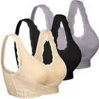 Seamless Yoga Fitness V Neck U Style Back Fitness Sports Gym Cross Front Side Buckle Lace Bras